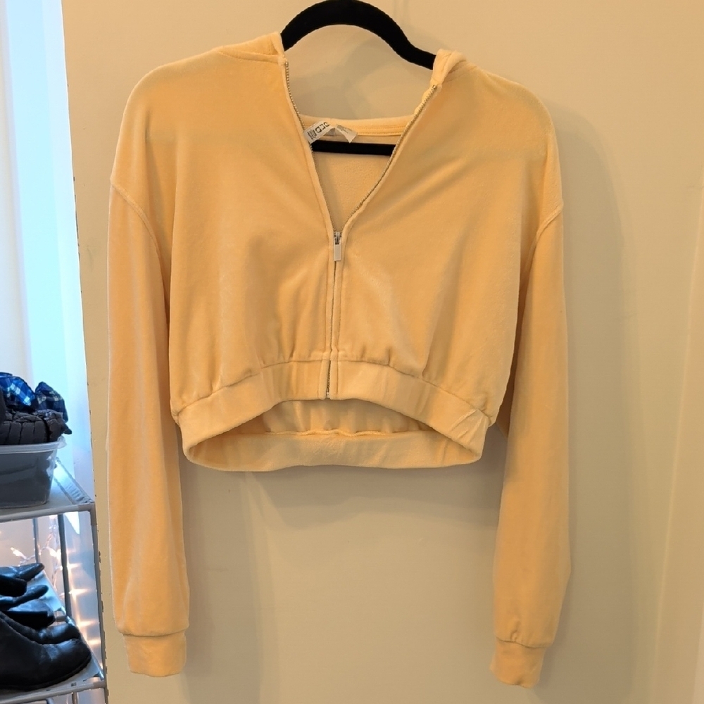 H&M Divided Cropped Velour Hoodie - Picture 7 of 8